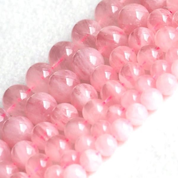 Autres perles de Quartz Rose de Madagascar rondes naturelles pour la fabrication de bijoux Bracelets femmes 15 ''couture bricolage Rita22