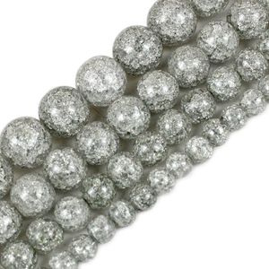 Otras cuentas de cristal de cuarzo agrietado de piedra natural para hacer joyas Pulsera de bricolaje Perles redondos Tamaño de selección 6 8 10 12 mm Venta al por mayor Otros Edwi22