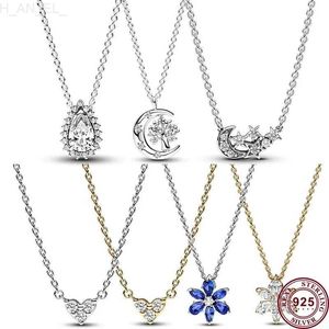 Andere nieuwe 925 sterling zilveren dames prachtige draaiende levensboom blauwe peer bloem maan ketting festival doe-het-zelf charme sieraden cadeau L24313