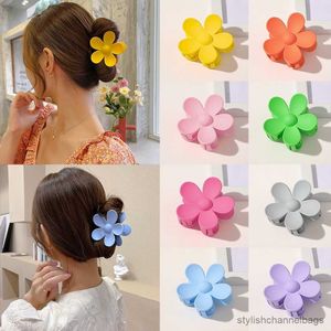 Autre nouvelle pince à griffes en forme de fleur pour femmes filles pince à cheveux en plastique de couleur unie grande épingle à cheveux crabe pinces à cheveux mode cheveux