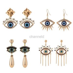 Andere nieuwe luxe Rhinestone Evil Eye Statement Drop oorbellen 2020 Voor vrouwen Punk Vintage Tassel Dange Hangende oorrang sieraden Geschenken 240419