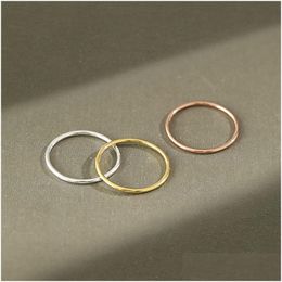 Andere Nieuwe Eenvoudige Stijl 925 Sterling Sier Ringen Voor Vrouwen Mannen Stapelbare Ring Fijne Sieraden Anillos Bijoux Femme Sieraden Kettingen Pendan Dhgup
