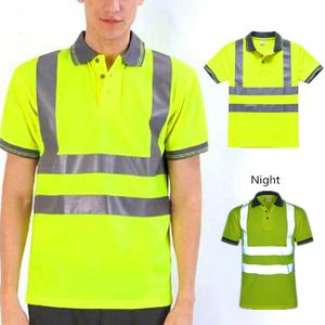 Other Night Work Chemise de sécurité réfléchissante Vêtements Séchage rapide T-shirt à manches courtes Vêtements de protection pour la construction Vêtements de travail 230706