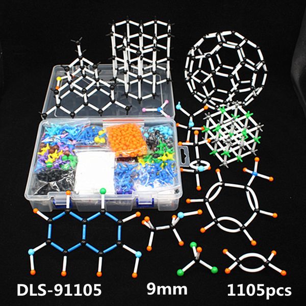 Autres fournitures scolaires de bureau 1105pcs 9mm grand ensemble Kit de modèle moléculaire Structure cristalline inorganique organique Modèle d'enseignement de la chimie pour les élèves enseignants 230703