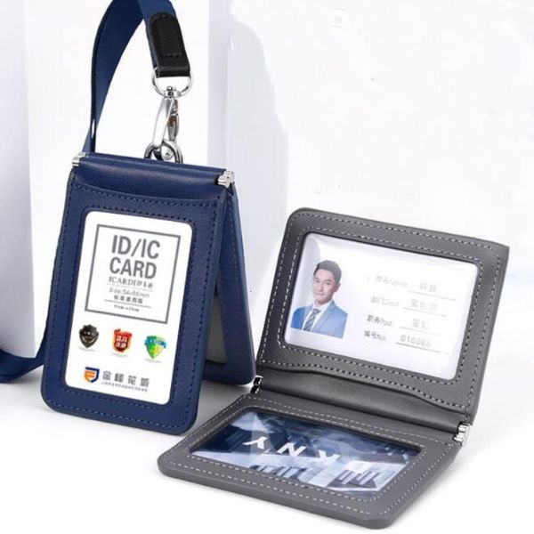 Autres fournitures scolaires de bureau 2023 Ensemble de cartes de travail en cuir véritable Porte-badge d'identification Cas Banque Crédit Usine Nom Clip Fichier Accessoires 230627