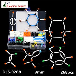 Otros útiles escolares de oficina 268 piezas Conjunto de modelos moleculares DLS9268 Kits de estructura de moléculas de química orgánica para investigación de enseñanza Serie de 9 mm 230703