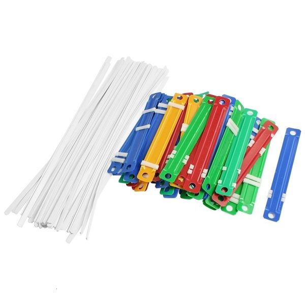 Otros suministros escolares de oficina 5 PCS de 50 PCS Encuadernación de plástico colorido Sujetadores de papel para documentos de dos piezas 221130