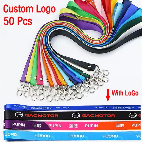 Otros útiles escolares de oficina 50 PcsLot Custom Printed Lanyard para llaves Design badge holder Staff Cards 230627