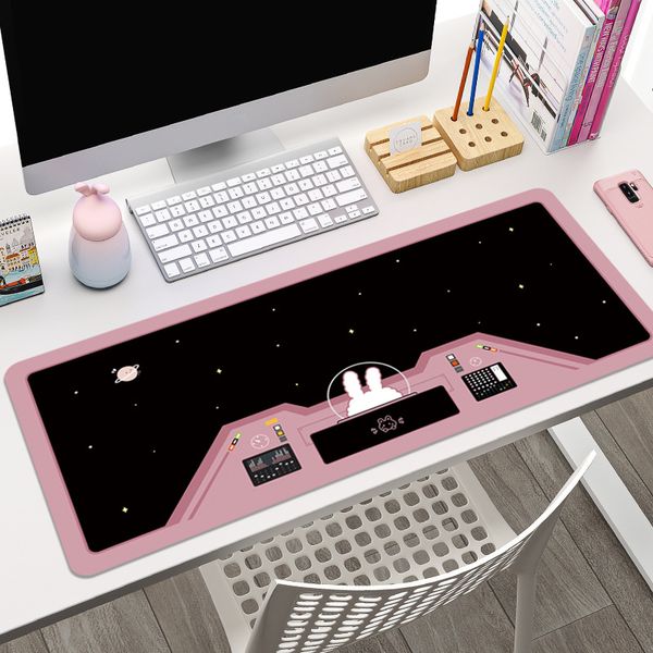 Autres fournitures scolaires de bureau mignon astronautes de l'espace lapin tapis de souris clavier d'ordinateur base en caoutchouc antidérapant tapis de table de bureau pour les femmes 230804