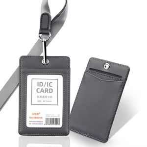 Autres fournitures scolaires de bureau Porte-carte d'identité avec lanière Cordon de cou en cuir véritable Couvertures premium pour cartes d'identité Pass 230705