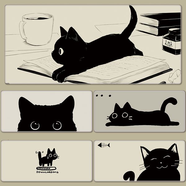 Otros suministros escolares de oficina Kawaii Anime Cat Mouse Pad XXL Alfombrilla de escritorio Alfombrilla de ratón Computadora de juegos grande Base antideslizante para el hogar 80X30 CM 230826