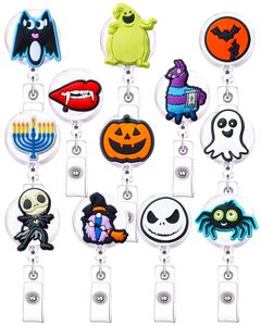 Autres fournitures scolaires de bureau L Halloween Badge Reel Rétractable ID Nom Titulaire avec clip Badges Bat Pumpkin Spider pour D Sport1 Amroh