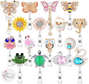 Autre école de bureau fournit l Rettractable Name Card Badge Holder Crystal Id Reel Clip Rignestone Cute Nursing avec pour les femmes Do S6048210