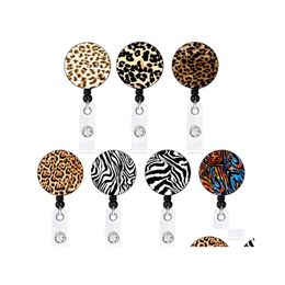 Andere kantoorschoolbenodigdheden luipard badge reel keychain intrekbare pl creativiteit id badges houder met clip drop levering busine dhlqj