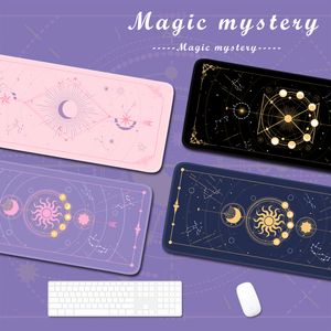 Andere Office School Leveringen Magic Moon Star Purple Large Kawaii Girl Game Mouse Pad Cute XXL Desk Mat Water Proof Nonslip Laptop Accessories 230816