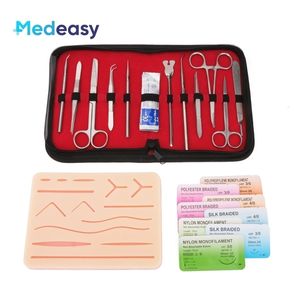 Other Office School Supplies Students Suture Practice Kit Training with Skin Pad Model Tool Set Educational Teaching Equipment p230703