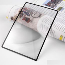 Autres fournitures scolaires de bureau en gros 180x120mm Convinient A5 plat PVC loupe feuille X3 page de livre grossissement loupe lecture Dhinq