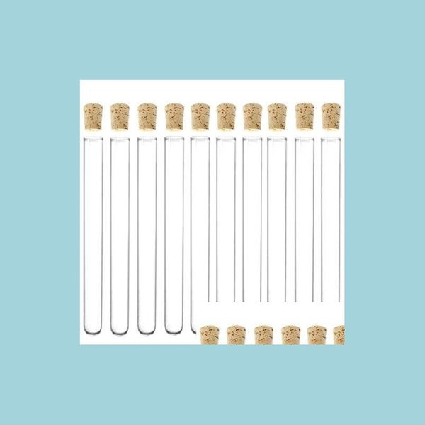 Autres Fournitures Scolaires De Bureau Tube À Essai En Plastique En Gros Avec Liège 20X150 Mm 6 Pouces 34 Ml Effacer Pack 20 Faveur De Mariage Party Favor C Dh0Ga