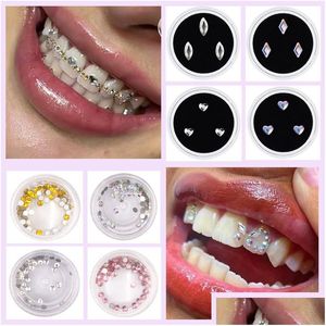 Autre hygiène bucco-dentaire 3pcs boîte dentaire dent gemme cristal bijoux acrylique beauté diamant ornements déco matériel diverses formes pour choisir Dhtdu