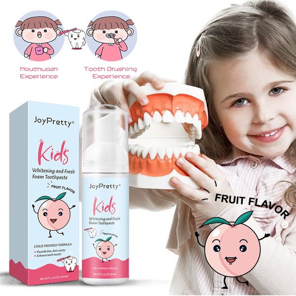 Otra higiene bucal 3 piezas Espuma para niños Pasta de dientes Blanqueamiento de dientes Mousse Eliminación de manchas Higiene bucal Sabor a fruta Cuidado dental para niños 60 ml 230728