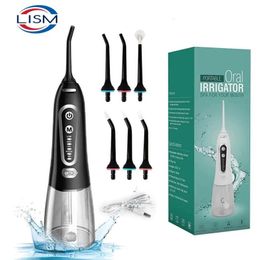 Autre hygiène bucco-dentaire 5 Modes Irrigateur Oral Fil à Eau Rechargeable USB Fil à Eau Dentaire Portable Jet 300ml Irrigateur Dents Dentaires Cleaner6 Jet 230227