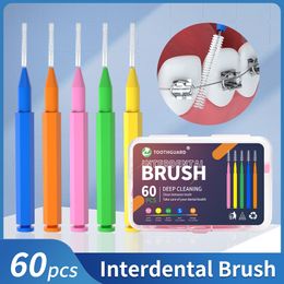 Autre hygiène bucco-dentaire 60 pièces brosse interdentaire pour orthèses dentaires orthodontiques nettoyer entre les dents brosse douce ultra-mince cure-dents nettoyage support dentaire 230720