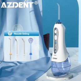 Andere orale hygiëne Azdent HF-5HF-6 Orale irrigator Portable Water Dental Flosser USB Oplaadbare waterstraal Floss Tooth Pick 5 Jet Tip Water Tank 230313