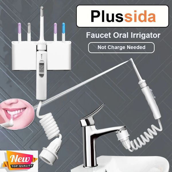 Otro grifo de higiene bucal Irrigador bucal Limpiador de dientes portátil Agua dental Flosser Presión ajustable Agua Pick Jet Flossing Sin necesidad de carga 231120