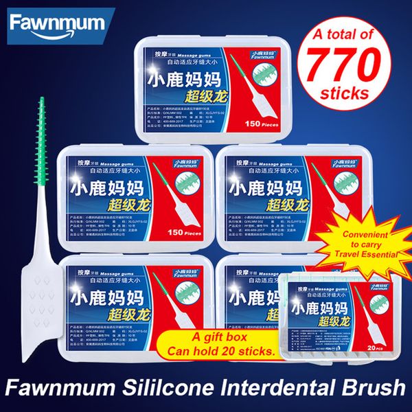 Autre hygiène bucco-dentaire Fawnmum5x150PcsBag Gel de silice Brosse interdentaire Brosse à dents interdentaire super douce Dentaire Nettoyer l'écart des dents Cure-dents Outil d'hygiène 230720