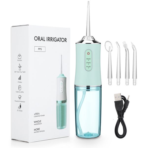 Otro Irrigador de higiene bucal Irrigador de agua dental Portátil 3 modos Limpiador de dientes Cepillo de dientes Limpiar USB Recargable 230602