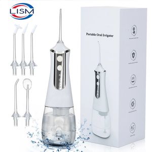 Autre hygiène bucco-dentaire LISM Portable Oral Irrigateur Eau Flosser Dentaire Jet D'eau Outils Pick Nettoyage Des Dents 350ML 5 Buses Bouche Lavage MachineFloss 230508