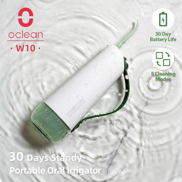 Autre hygiène bucco-dentaire Oclean W10 Portable Oral Irrigator Water Jet Flosser Smart Dental Whitening Irigator IPX7 Rechargeable Irygator Upgraded From W1 230617