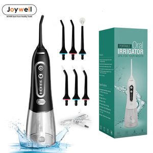 Autre hygiène bucco-dentaire Irrigateur buccal 5 Modes Jet d'eau dentaire rechargeable portable 6 buses Étanche 300ML Réservoir d'eau Flosser pour le blanchiment des dents 230508