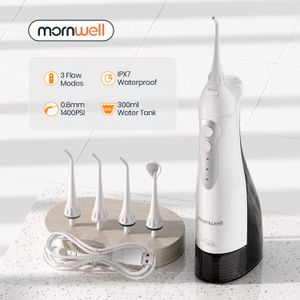 Other Oral Hygiene Oral Irrigator USB Rechargeable Water Flosser Portable Dental Water Jet 300ML Water Tank Waterproof Teeth Cleaner 230824