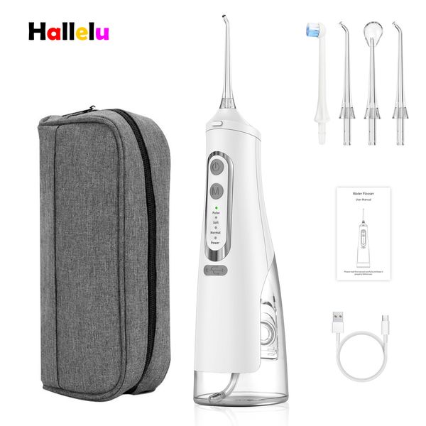 Hygiène bucco-dentaire Portable Oral Irrigator Dental Water Flosser USB Jet Floss Tooth Pick Cleaning Whitening Instrument Tool Sac de voyage 230311