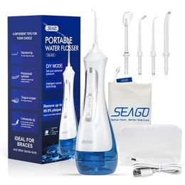 Seago Oral Dental Irrigator Portable Water Flosser USB Rechargeable 3 Modes DIY Mode IPX7 Eau pour nettoyer les dents SG833 231101