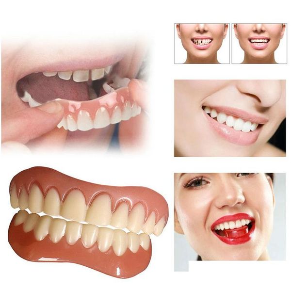 Otra higiene bucal Sile superior inferior dientes falsos cosméticos perfecto risa carillas dentaduras postizas pasta herramientas falso instantáneo 221114 gota entregar