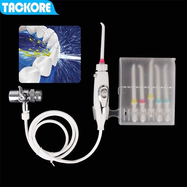 Otros Higiene bucal Tackore Faucet Irrigador bucal Agua Flosser dental Cepillo de dientes Irrigación SPA Limpieza de dientes Interruptor Jet Family Water Floss 230317