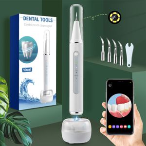 Other Oral Hygiene Visual Electric Ultrasonic Dental Scaler with Camera Calculus Tartar Remover Tooth Stain Cleaner Teeth Whitening Care 230824