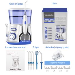 Autre Hygiène Bucco-Dentaire Waterpluse V300 Hydropulseur Domestique Étanche 5 Jets Irrigateur Oral 4 Types Adaptateur 800ML Réservoir Dents Cleaner Outil De Soins Bucco-dentaires 230524