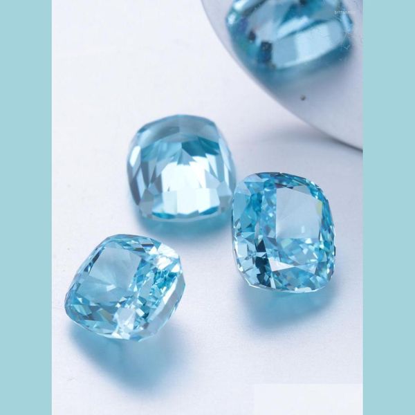 Autres Autres Zhanhao Vente en gros de pierres précieuses en vrac de coupe radiante pour la fabrication de bijoux en diamant Simant Blue Zirconother Brit22 Drop Delivery 2022 Dhjba