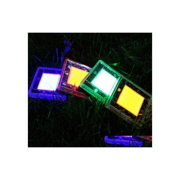 Autres éclairages extérieurs 6X6 Solaire Pavé Brique Lumières Place Lampe Souterraine Lumière de Voie Creusée Pour Jardin Chemin de Route Paysage Dr Dh9Co