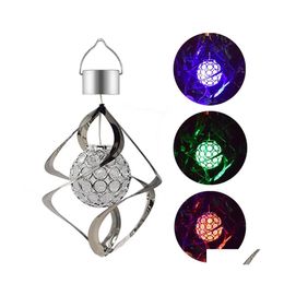 Autres éclairages extérieurs Led Lampes à lumière solaire Hang Ball 7 Changement de couleur Lumières de jardin Paysage Lampe de pelouse Mur Rgb Drop Delivery Dhwlo