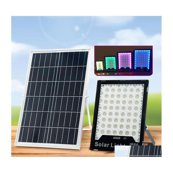 Otra iluminación al aire libre Solar RGB Luces de inundación Lámparas 60W400W LED Cambio de color Seguridad Reflector Luz de pared Impermeable Ip65 Spotli DHK1E