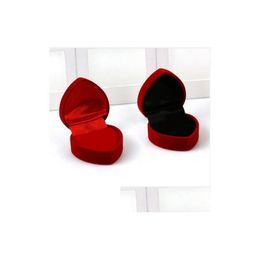 Autres boîtes d'emballage 4.8x4.8x3,5 cm Cas de transport Rouge Jewelry Emballage Boîte d'affichage Bague de rangement Boucle d'oreille Organisateur Case Gift Drop Dhyro