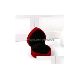 Autres boîtes d'emballage 4.8x4.8x3,5 cm Cas de transport Rouge Jewelry Emballage Boîte d'affichage Bague de rangement Boucle d'oreille Organisateur Case Gift Dhfe Dhaar