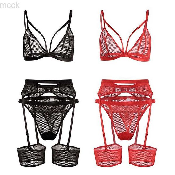 Autres Culottes Hot Erotic See Through Lenceria Porn Fantasy Lingerie Sexy pour Femmes Push Up Bra Brief Jarretière Ensembles Sex Underwear Set Baby Doll HKD230706