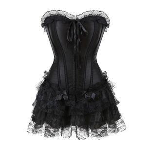 Overige Slipje Dames Vintage Brokaat Kant Bovenborst Corset Top Mini Tutu Plooirok Sexy Bustier Lingerie Victoriaanse Mode Kostuum 231204