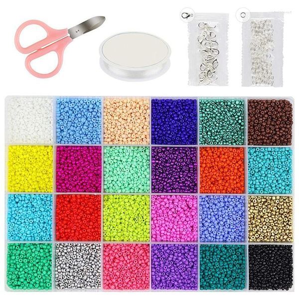 Otras piezas Cuentas de semillas de vidrio de 2 mm pequeñas para la fabricación de joyas 24 colores Agujero de 0,6 mm Pulseras DIY Artesanía Kits de cuentasOtro OtroOtro Edwi22