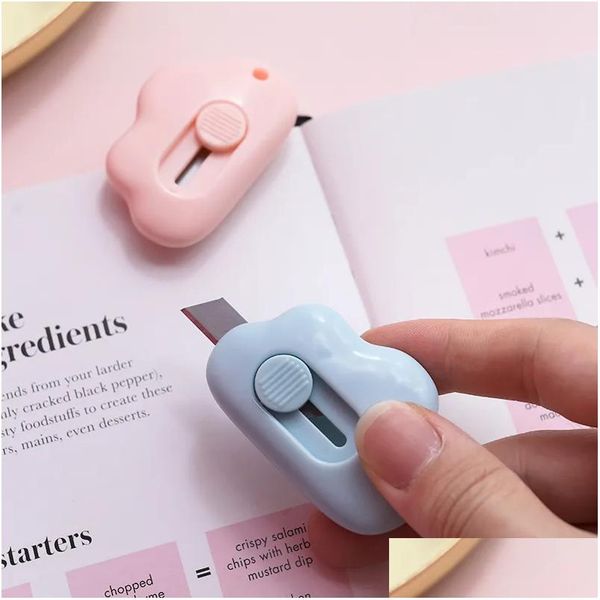 Autres stylos en gros Mini Cloud Portable Box Cutter Mignon Papier Coupe Lame Couteau Utilitaire Bureau École Stationnaire Pour DIY Craft Dr Dhtxi